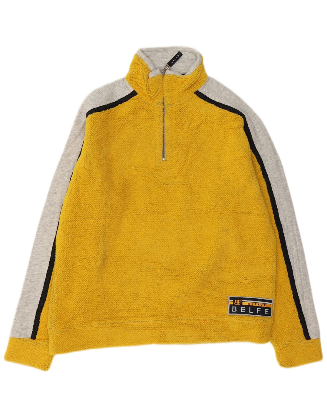 Belfe & Belfe Hombre Jersey De Forro Polar Con Cremallera En El Cuello Medium Yellow Colourblock
