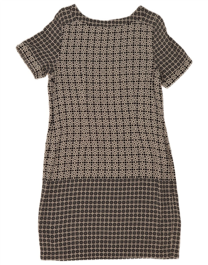 MARKS & SPENCER Vestido recto para mujer UK 44 Viscosa geométrica negra grande