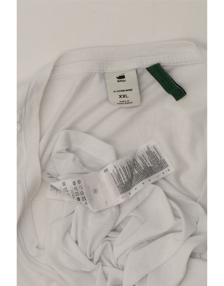 G-Star Camiseta para hombre Top 2XL Blanco Algodón