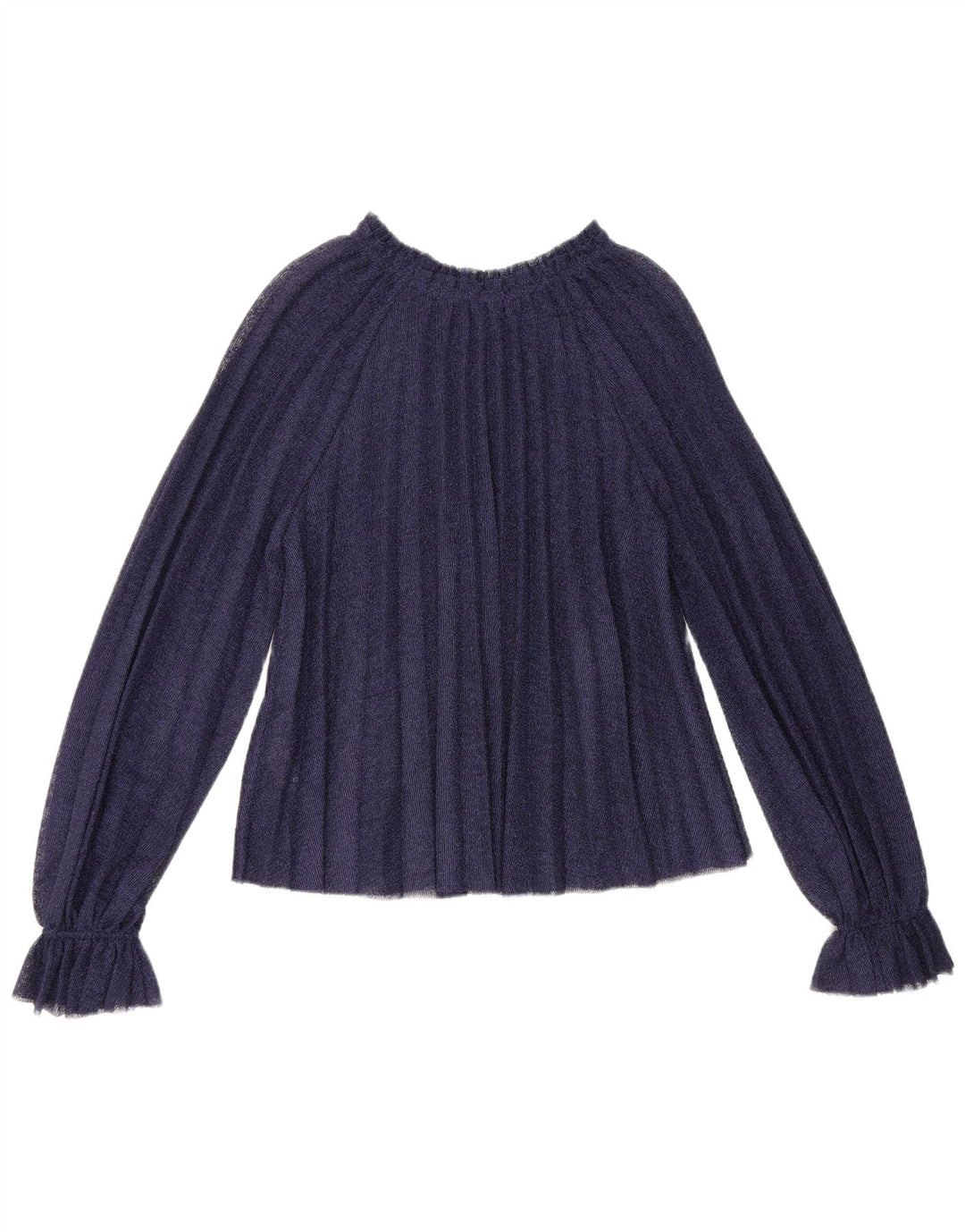Zara Blusa extragrande de manga larga para mujer UK 10 Small Azul marino