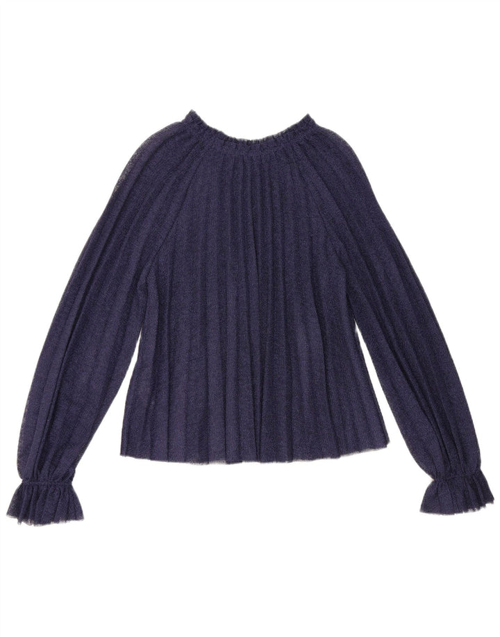 Zara Blusa extragrande de manga larga para mujer UK 10 Small Azul marino