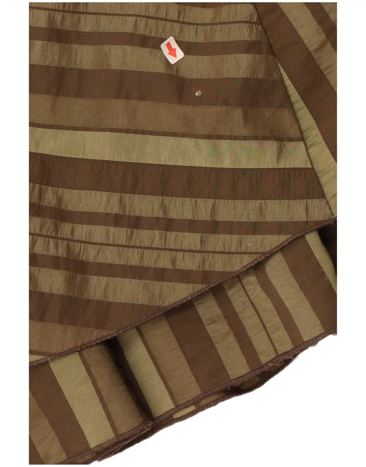 SASHA Falda asimétrica de corte A para mujer UK 46 Grande W36 Caqui Rayas