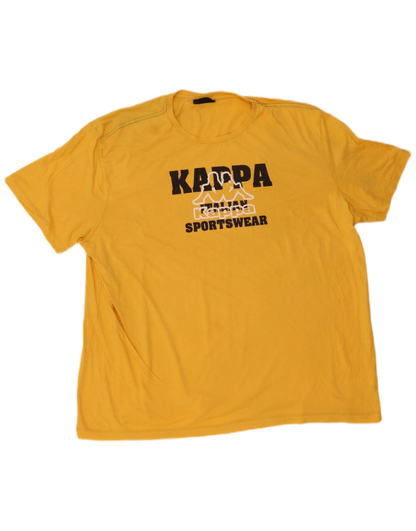 Kappa Camiseta gráfica para hombre Top 5XL Algodón amarillo