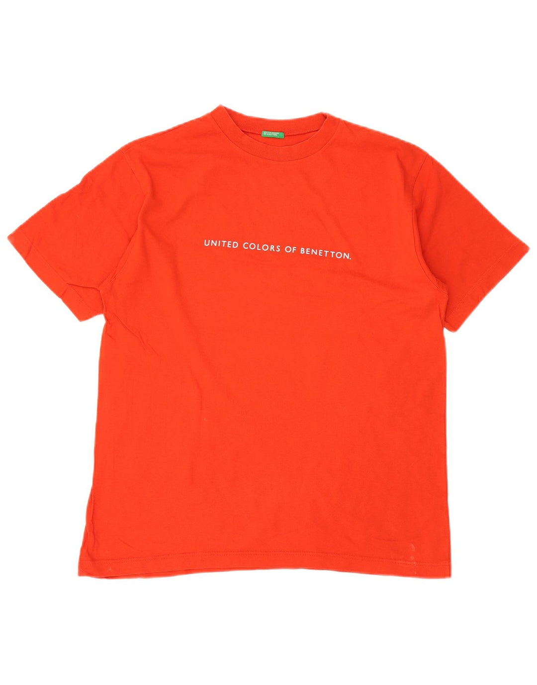Benetton Camiseta Gráfica De Algodón Pequeño Naranja Hombre