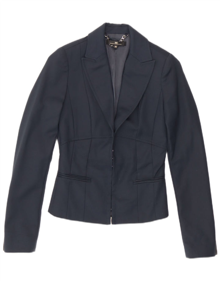 Elisabetta Franchi Chaqueta Blazer para Mujer IT 40 Small Azul Marino Algodón
