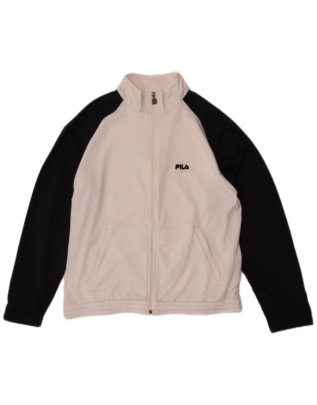 Fila Hombre Chándal Top Chaqueta Medio Blanco Colorblock Poliéster