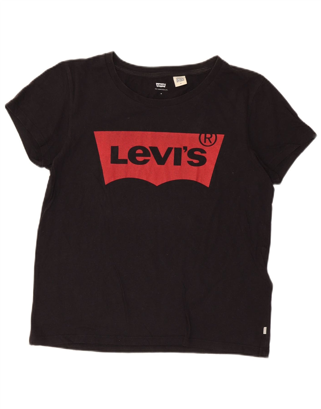 Levi's Camiseta gráfica para mujer Top UK 44 Algodón negro mediano