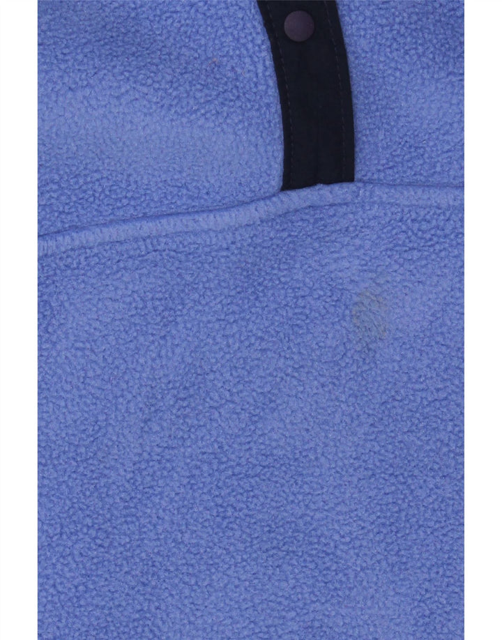 L.L.BEAN Jersey polar con cuello y botones para mujer UK 44 Poliéster azul medio