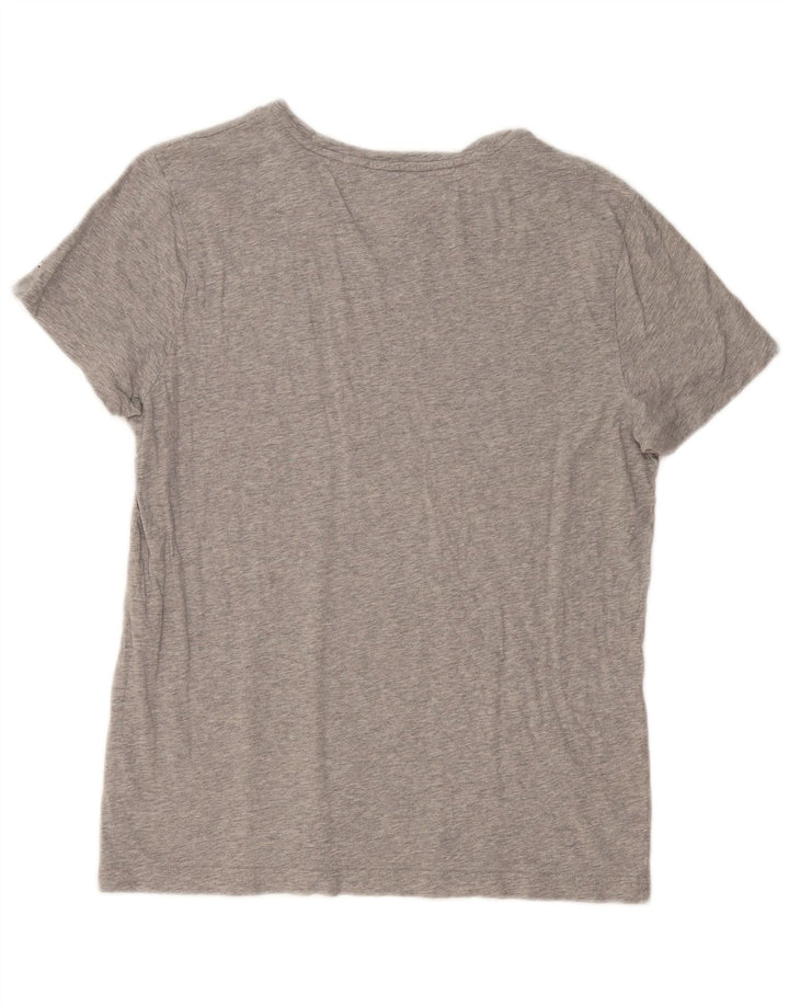 Tommy Hilfiger Camiseta gráfica para mujer Top grande de algodón gris