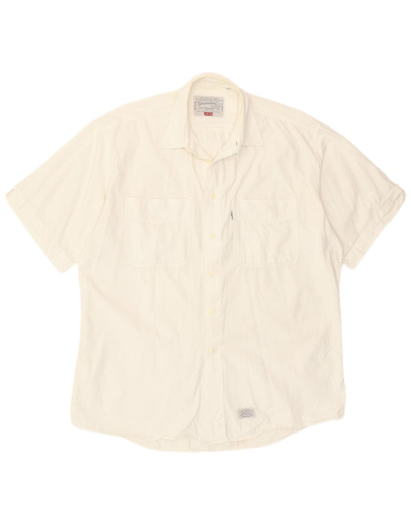 Levi's Camisa De Manga Corta Para Hombre Grande Blanca