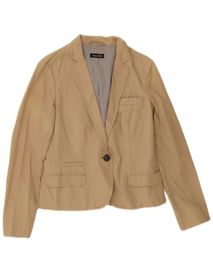 MASSIMO DUTTI Chaqueta Blazer De 1 Botón Mujer EU 40 Algodón Beige Medio