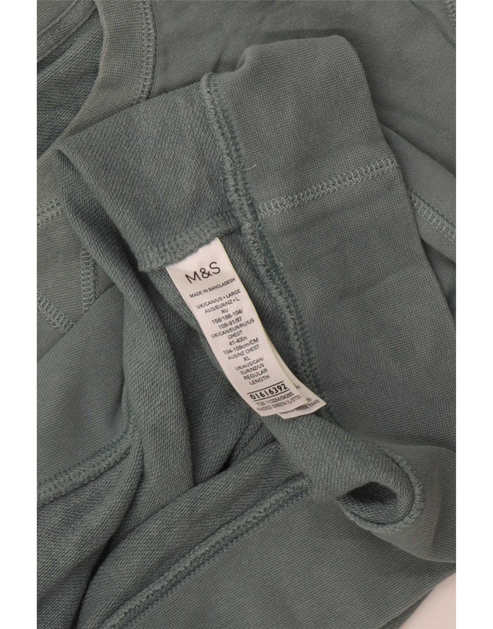 Marks & Spencer - Sudadera para hombre, talla grande, color verde, algodón