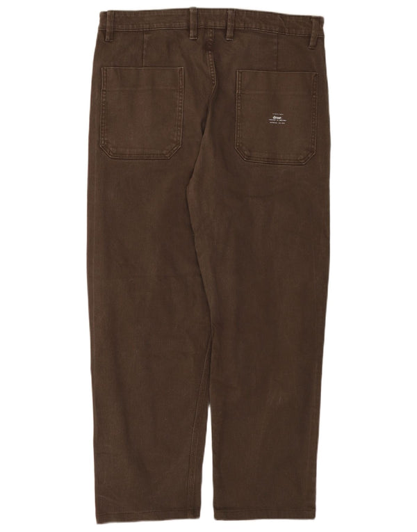 Zara Jeans rectos para hombre EU 42 Large W32 L27 Marrón