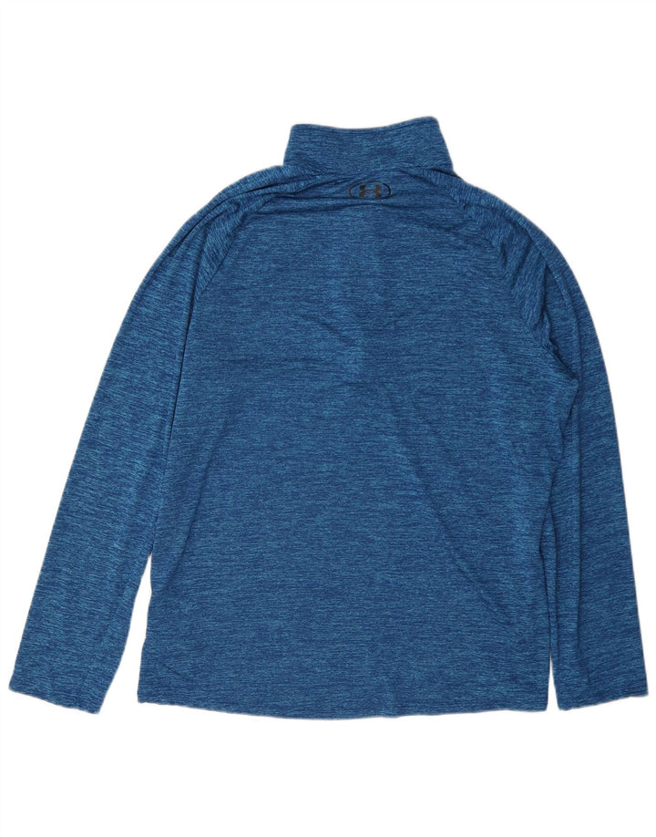 Under Armour Hombre Zip Neck Jersey Chándal Top Grande Azul Moteado