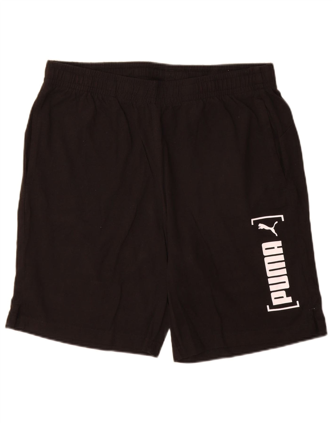 PUMA Pantalones cortos deportivos con gráficos para hombre, talla grande, negro