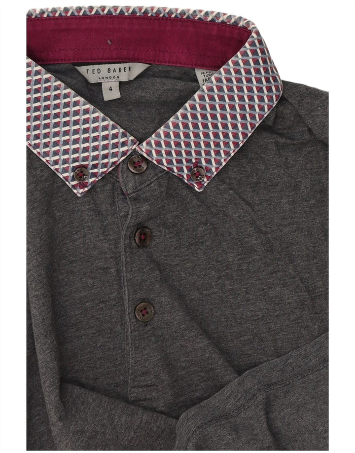 Ted Baker Polo para hombre talla 4 grande gris