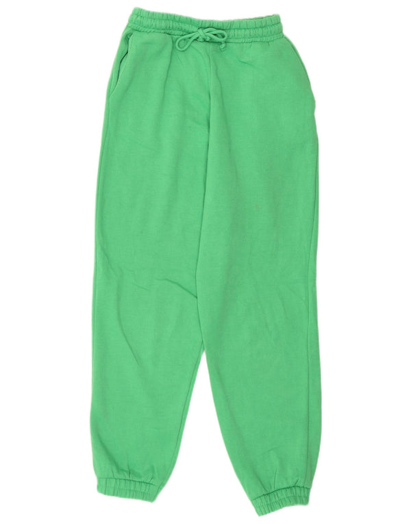 Zara Mujer Pantalones De Chándal Holgados Joggers UK 8 Small Verde Algodón