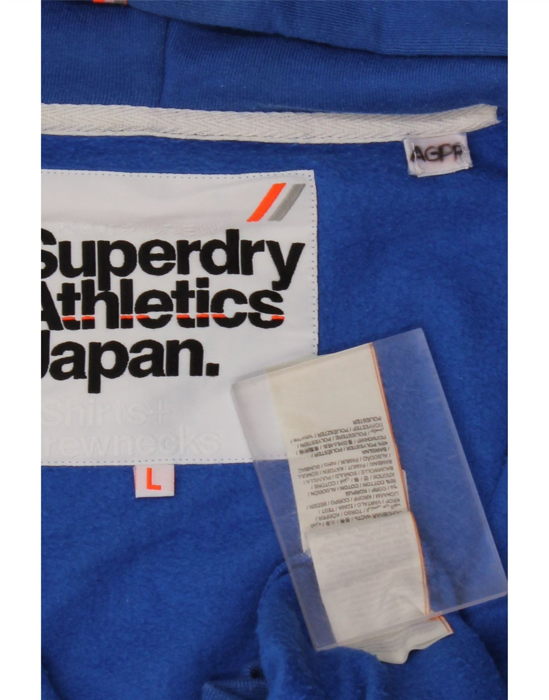 SUPERDRY Suéter con capucha y cremallera para hombre de algodón azul grande