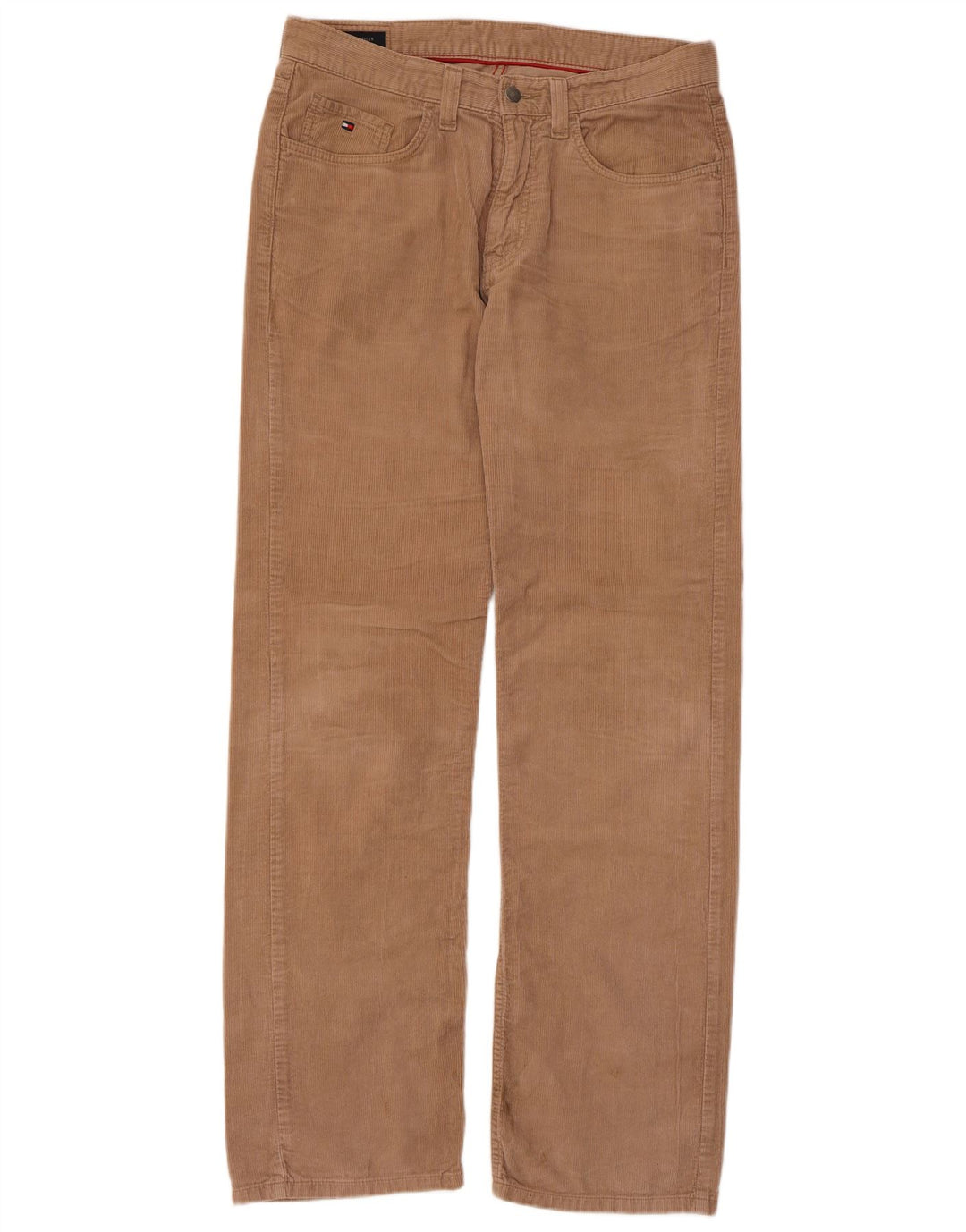TOMMY HILFIGER Pantalones rectos de pana para hombre W32 L34 Algodón beige