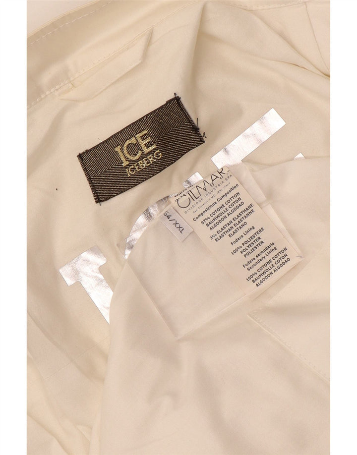 ICEBERG Chaqueta Bomber para Hombre UK 44 2XL Algodón Blanco