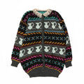 Vintage mujeres patrón abstracto cardigan suéter Reino Unido 10 pequeño multicolor