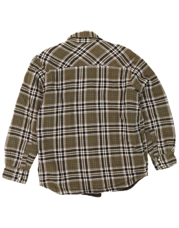 Dickies Hombre Lumberjack Camisa De Franela De Algodón A Cuadros Caqui Pequeño