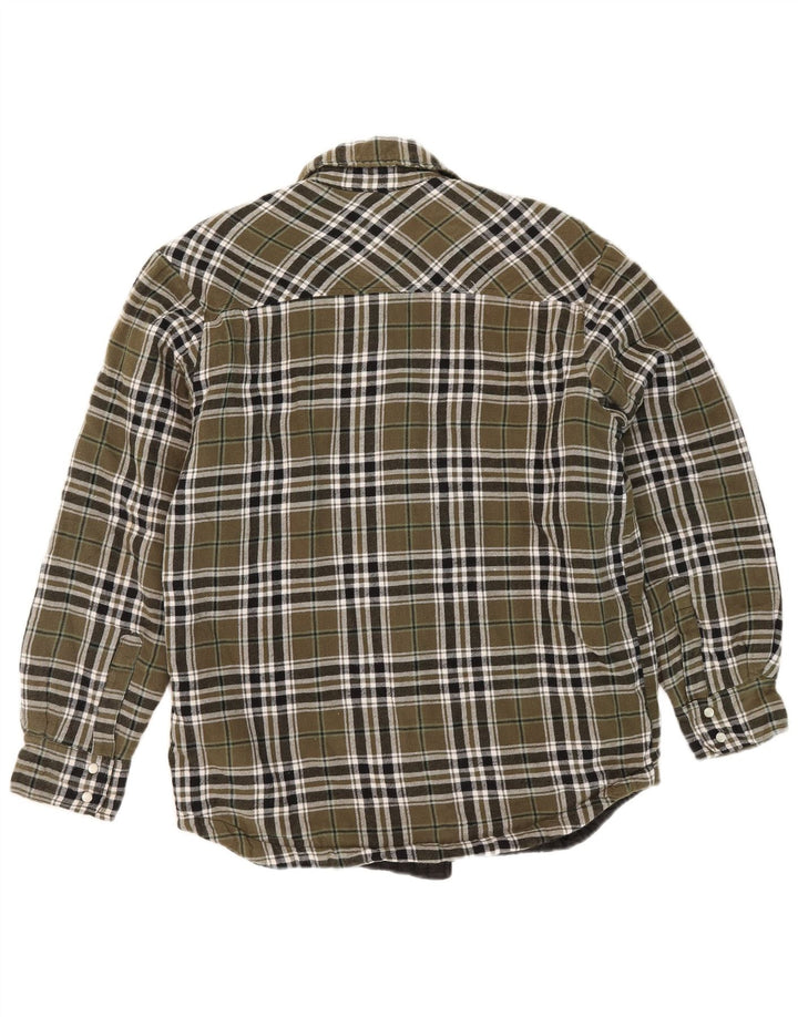 Dickies Hombre Lumberjack Camisa De Franela De Algodón A Cuadros Caqui Pequeño