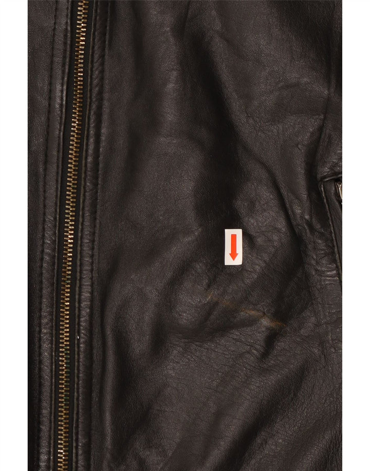 Vintage hombres cuero Racer chaqueta IT 54 XL cuero negro