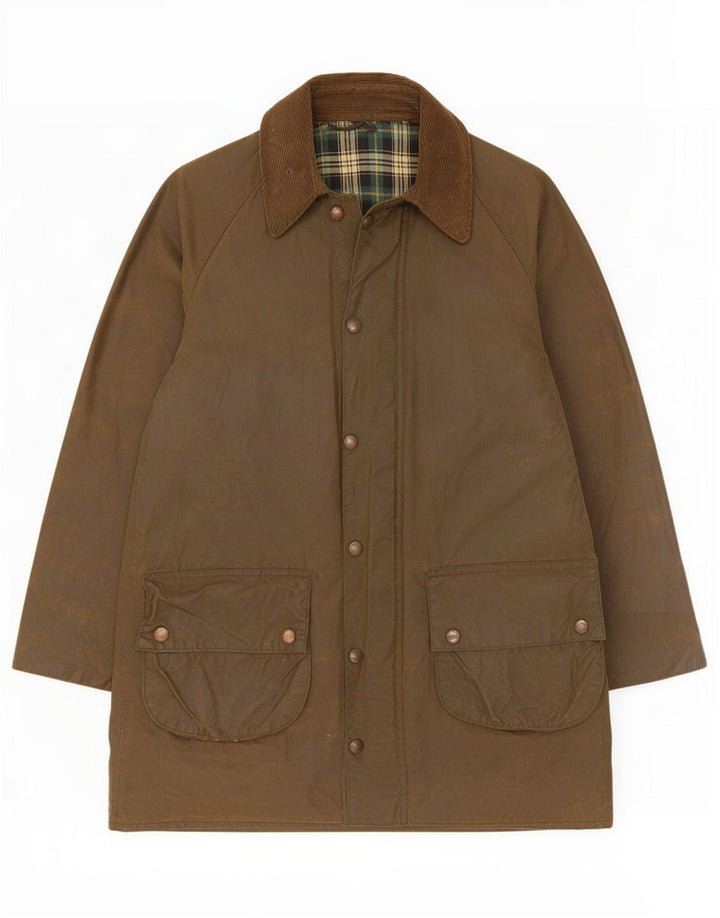 Barbour Mens Gamefair Chaqueta de algodón encerado Tamaño 38 Pequeño Caqui