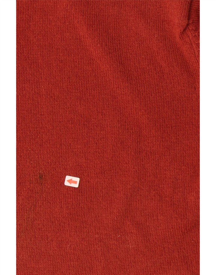 Marks & Spencer Suéter tipo jersey con cuello redondo y corte regular para hombre, tamaño grande, algodón rojo