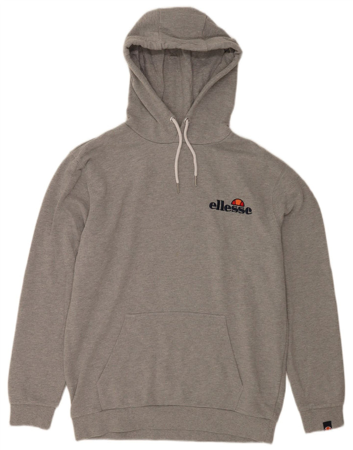 Ellesse Jersey con capucha para hombre, talla grande, algodón gris