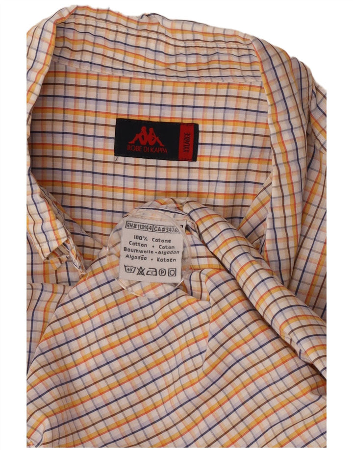 Kappa Camisa De Manga Corta Hombre 2XL Algodón A Cuadros Multicolor