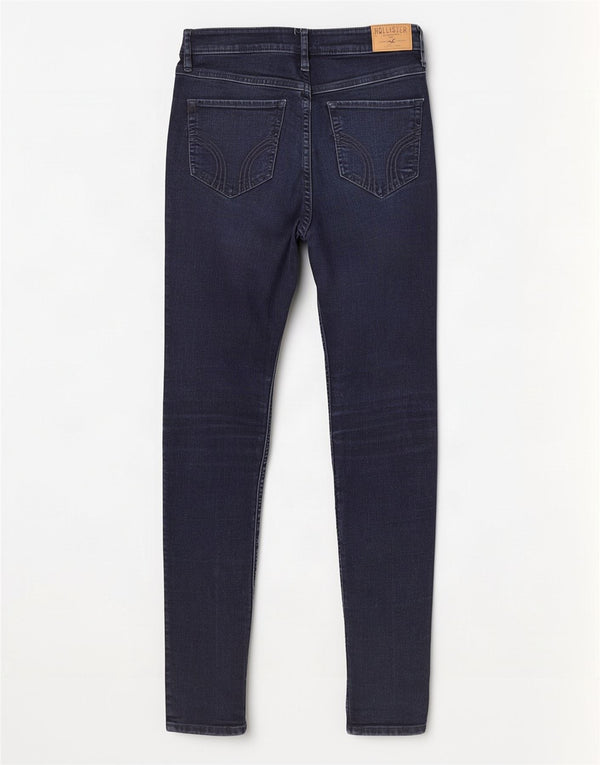 Vaqueros ajustados para mujer Hollister US 3 XS W26 L31 Algodón azul marino