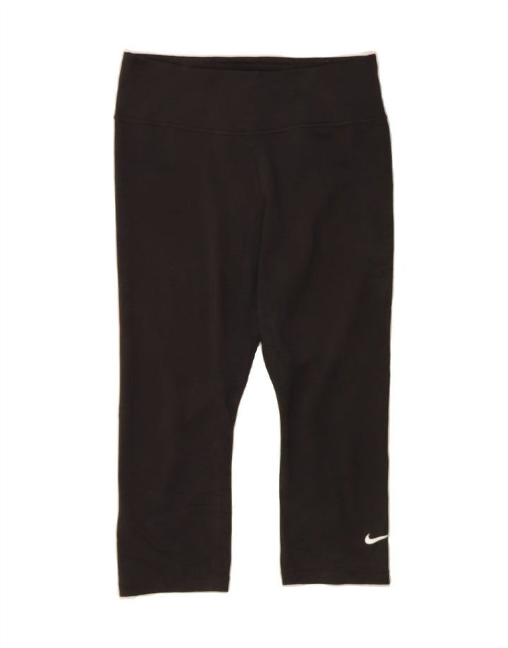 NIKE Womens Dri Fit Capri Leggings UK 14 Medium  Black Polyester Vintage Nike and Second-Hand Nike from Messina Hembry 