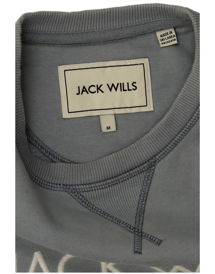 Jack Wills Hombre Sudadera Gráfica Jersey De Algodón Azul Medio