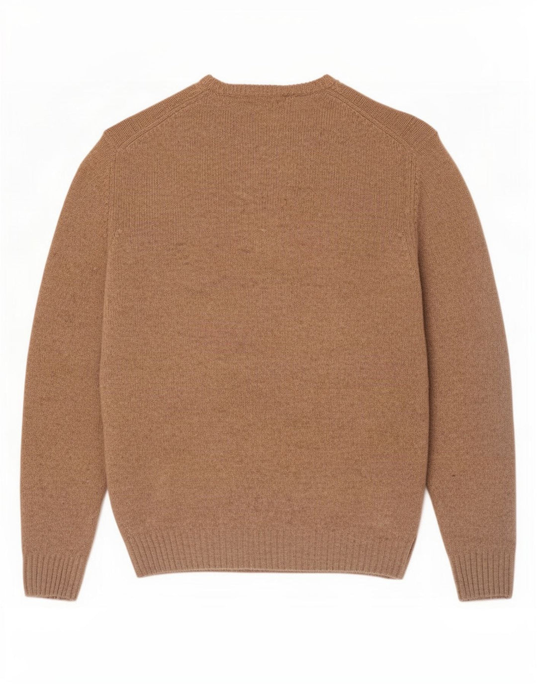 Marlboro Classics - Jersey de cuello redondo para hombre, talla grande, lana de cordero beige