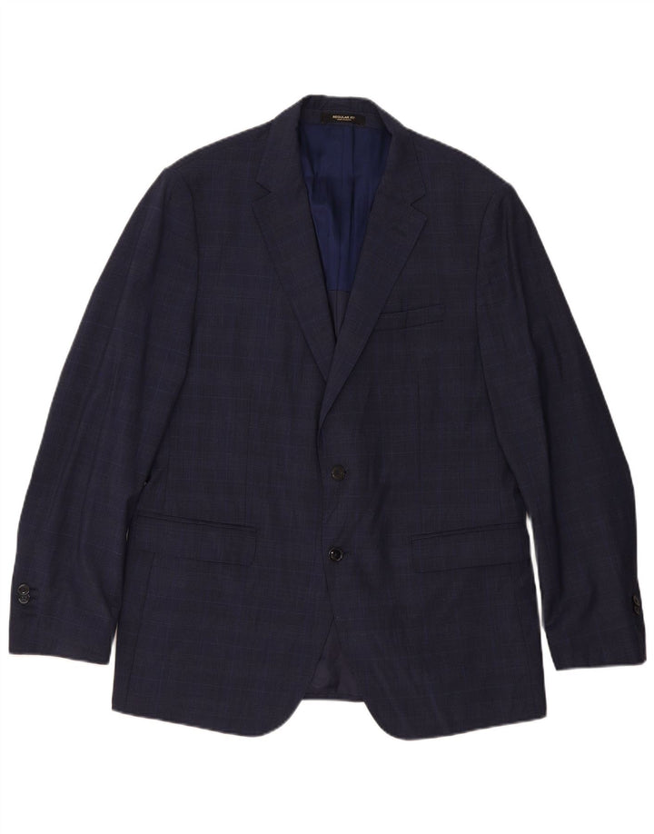 MASSIMO DUTTI Chaqueta tipo blazer de 2 botones para hombre EU 56 XL Azul marino Pata de gallo