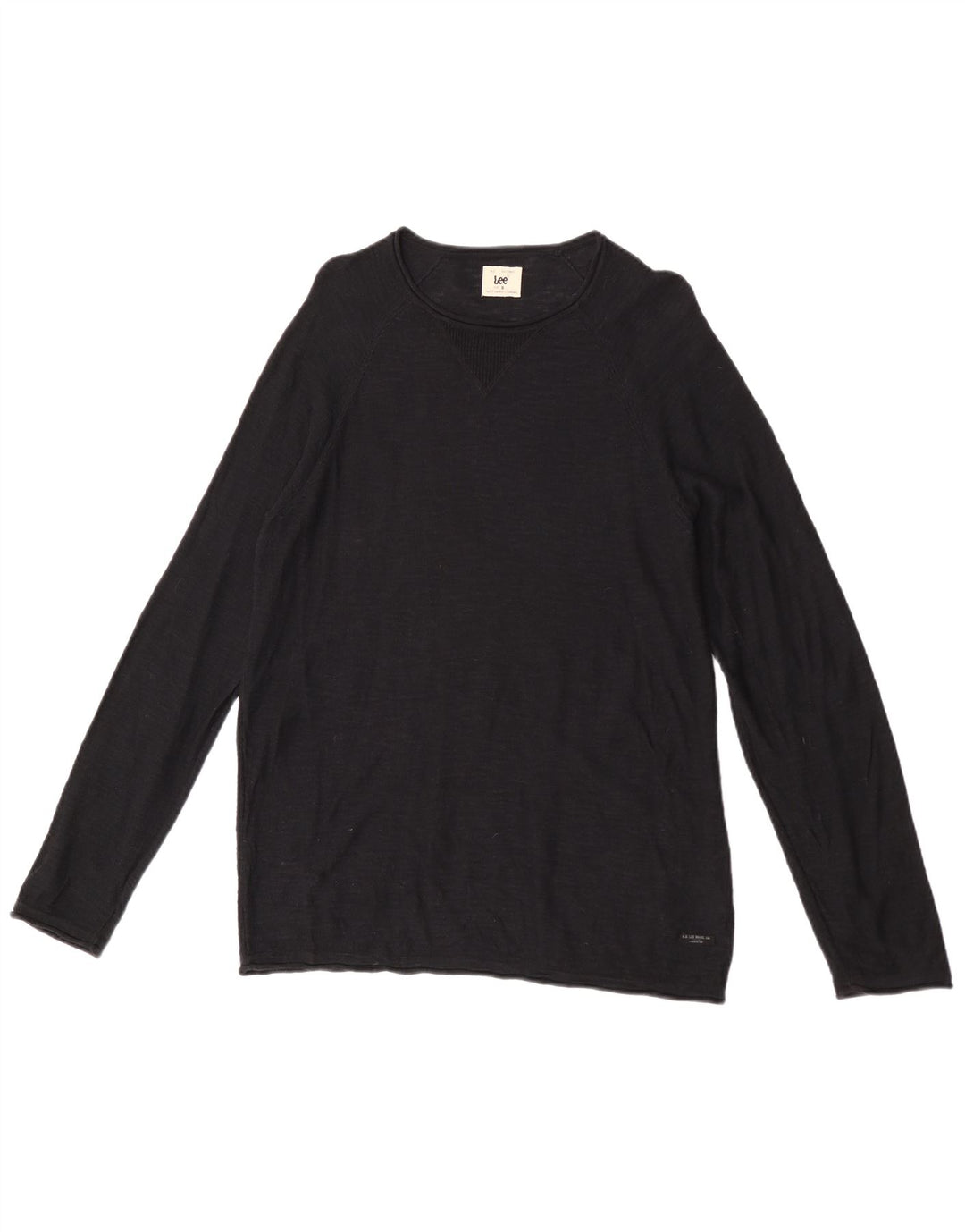 Lee Mens Crew Neck Jumper Sweater Pequeño Algodón Negro