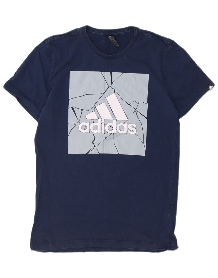 ADIDAS Camiseta gráfica para hombre Top Small Azul marino Algodón