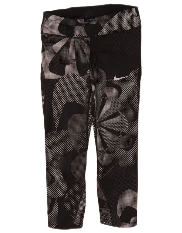 Nike Leggings capri gráficos para mujer UK 8 Small Negro Floral Poliéster