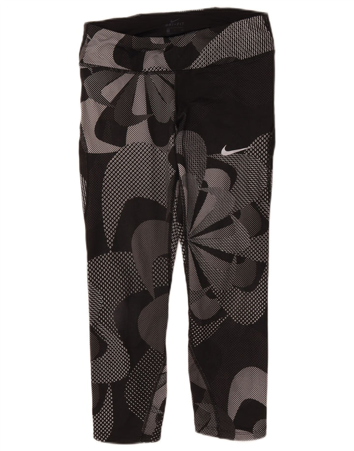 Nike Leggings capri gráficos para mujer UK 8 Small Negro Floral Poliéster