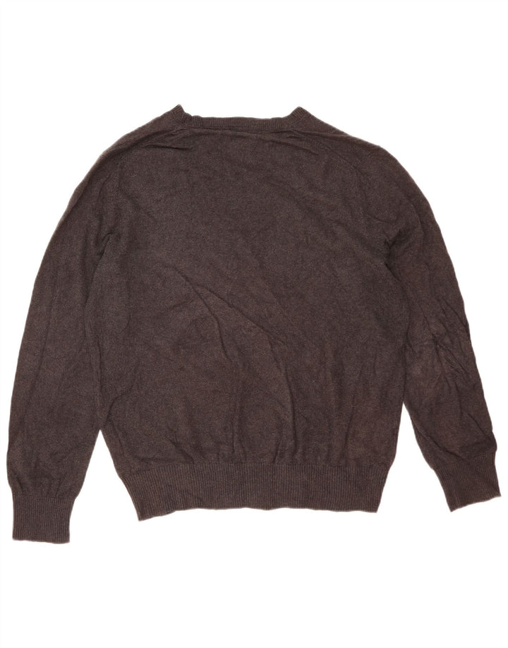 Eddie Bauer Jersey con cuello en V para hombre de algodón moteado gris medio