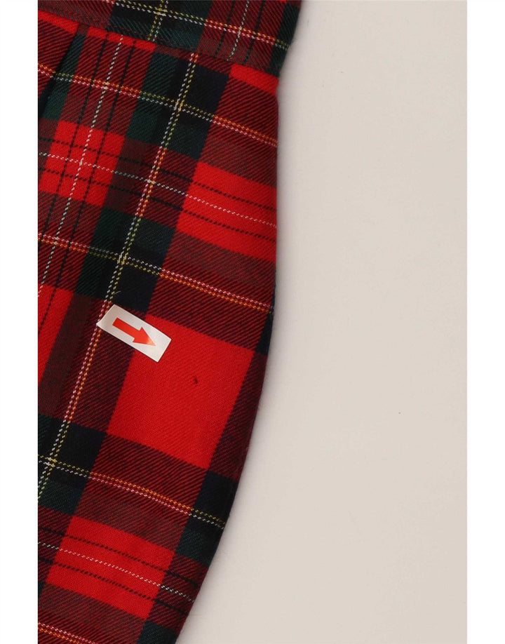 Falda lápiz vintage para mujer W26 cuadros rojos pequeños
