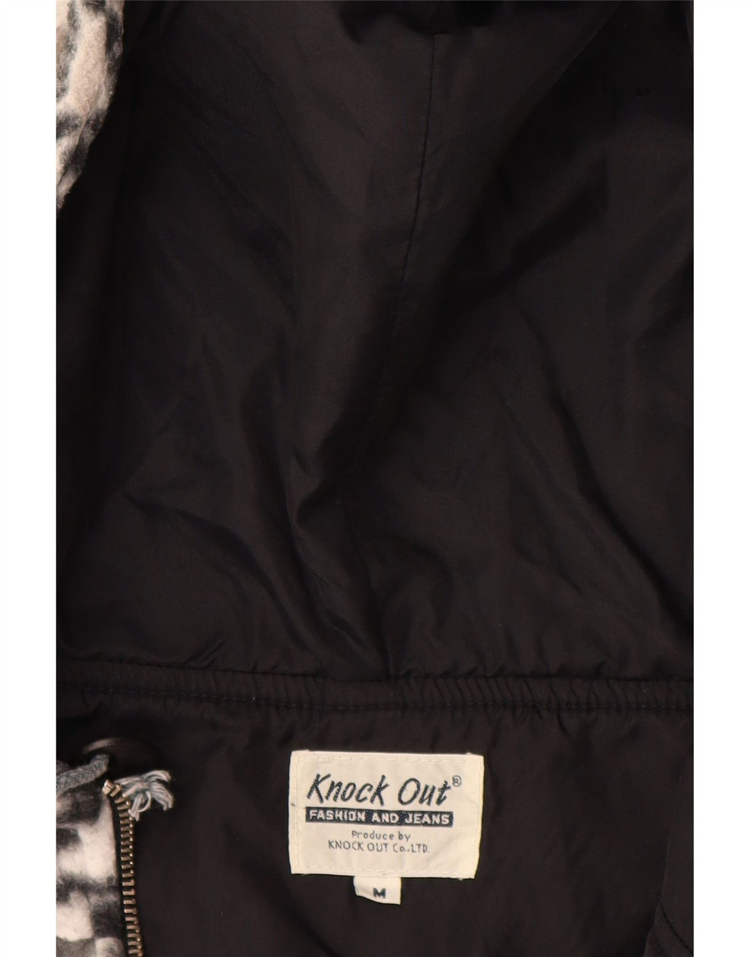 KNOCK OUT Chaqueta polar con capucha para mujer Reino Unido 14 Mediano Blanco Geométrico