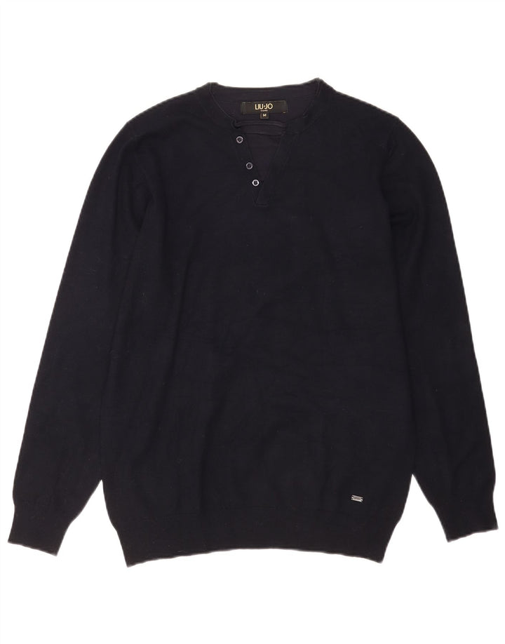 Jersey Liu Jo Hombre con Cuello en V de Viscosa Azul Marino Medio