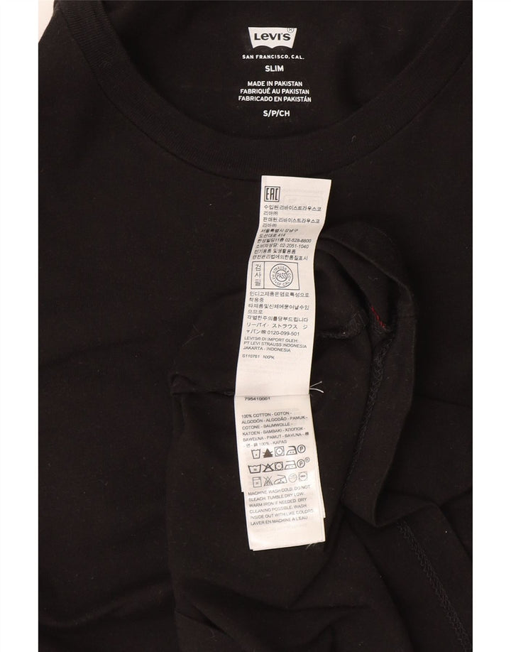 Levi's Hombre Slim Fit Camiseta Top Pequeño Algodón Negro