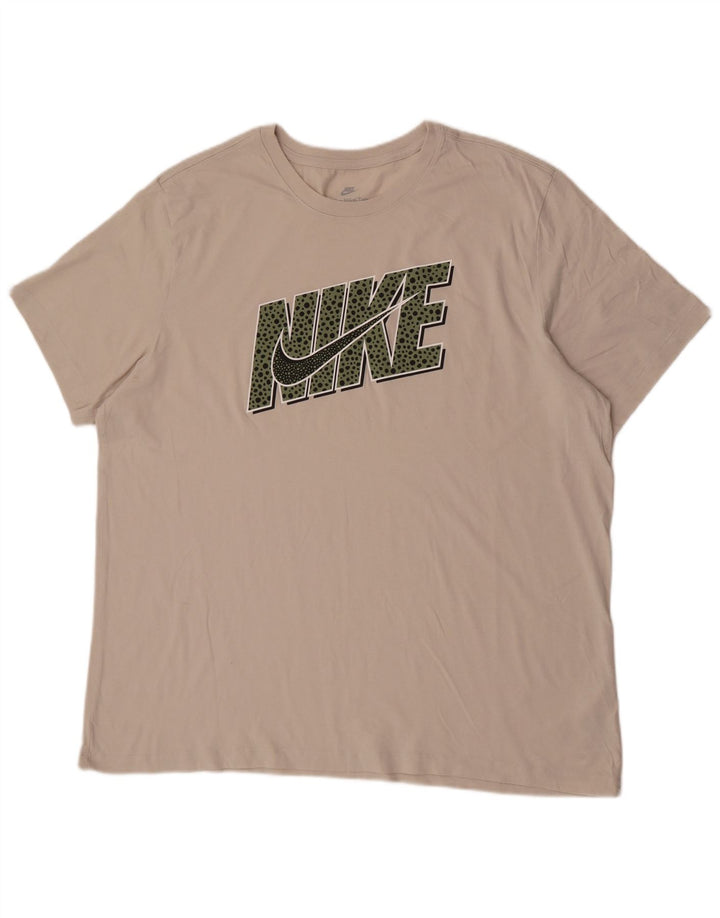 Nike Camiseta gráfica para hombre Top 2XL Algodón beige