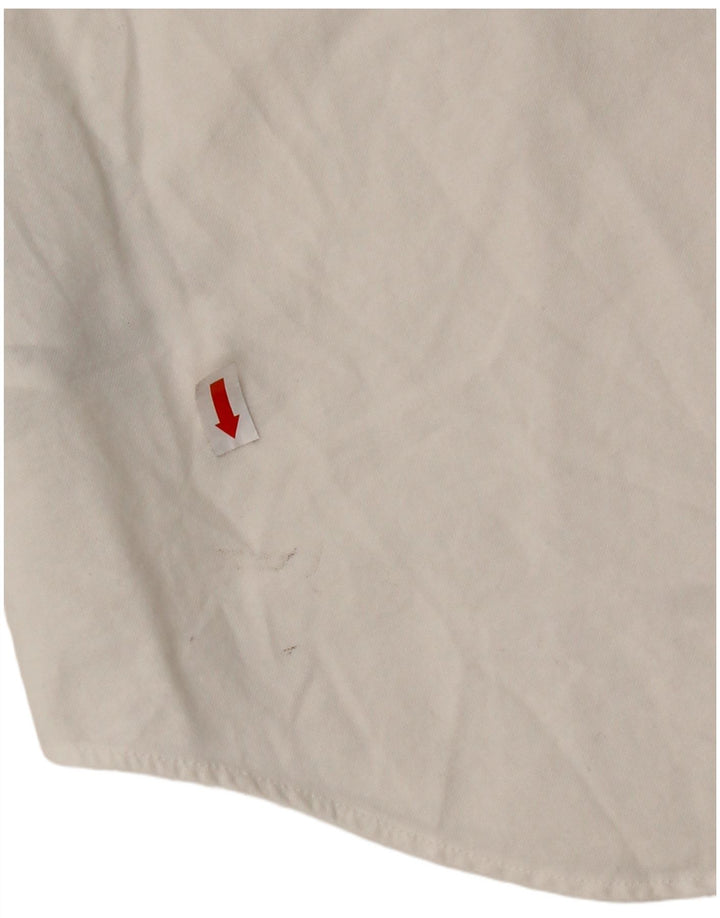 RALPH LAUREN Camisa de manga corta para mujer UK 46 Grande Algodón blanco