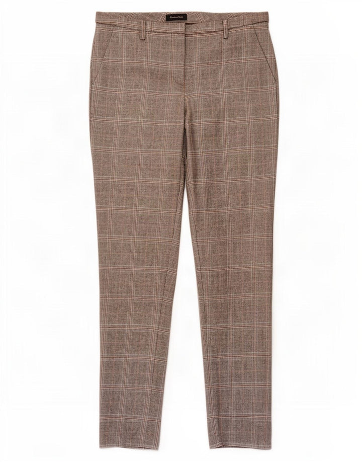 Massimo Dutti Pantalón Chino Mujer EU 38 Small W28 L30 Gris Pata De Gallo