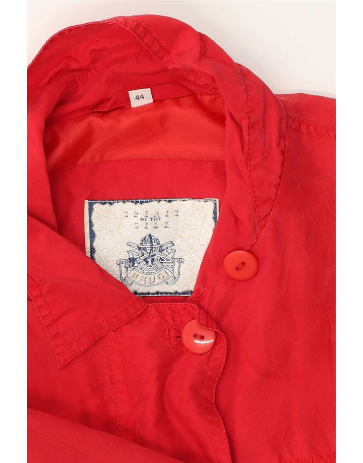 Brugi Chaqueta utilitaria extragrande para mujer Reino Unido 44 Seda roja mediana